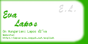 eva lapos business card